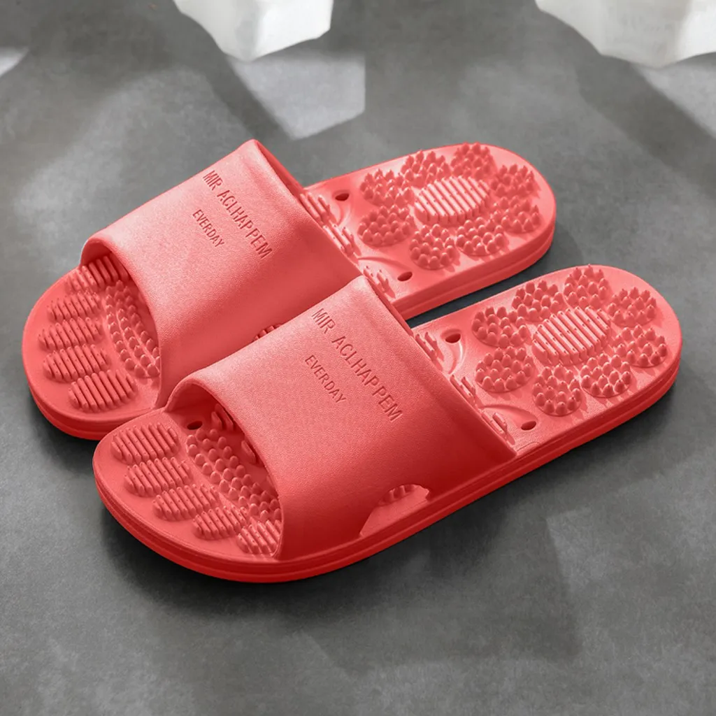 

Non Slip Women Massage Slippers Foot Care Slimming Body Gel Sandal Therapy Acupressure Massaging Slippers Bathroom Flip Flops #S
