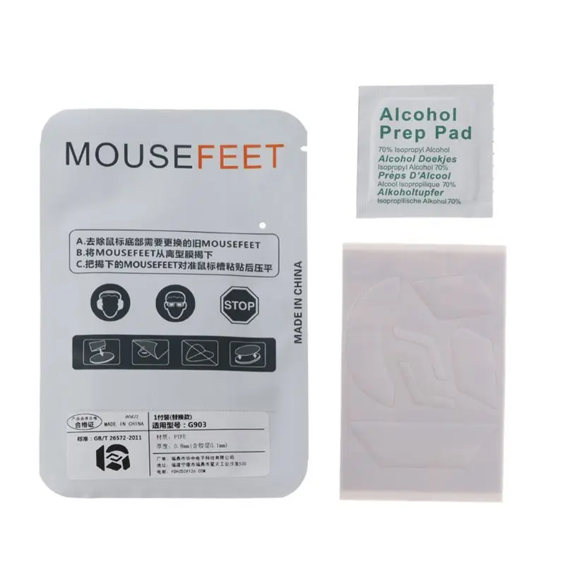 

1 Set 0.6mm White Curve Edge Mouse Feet Mouse Skates For Logitech G903 Mouse New