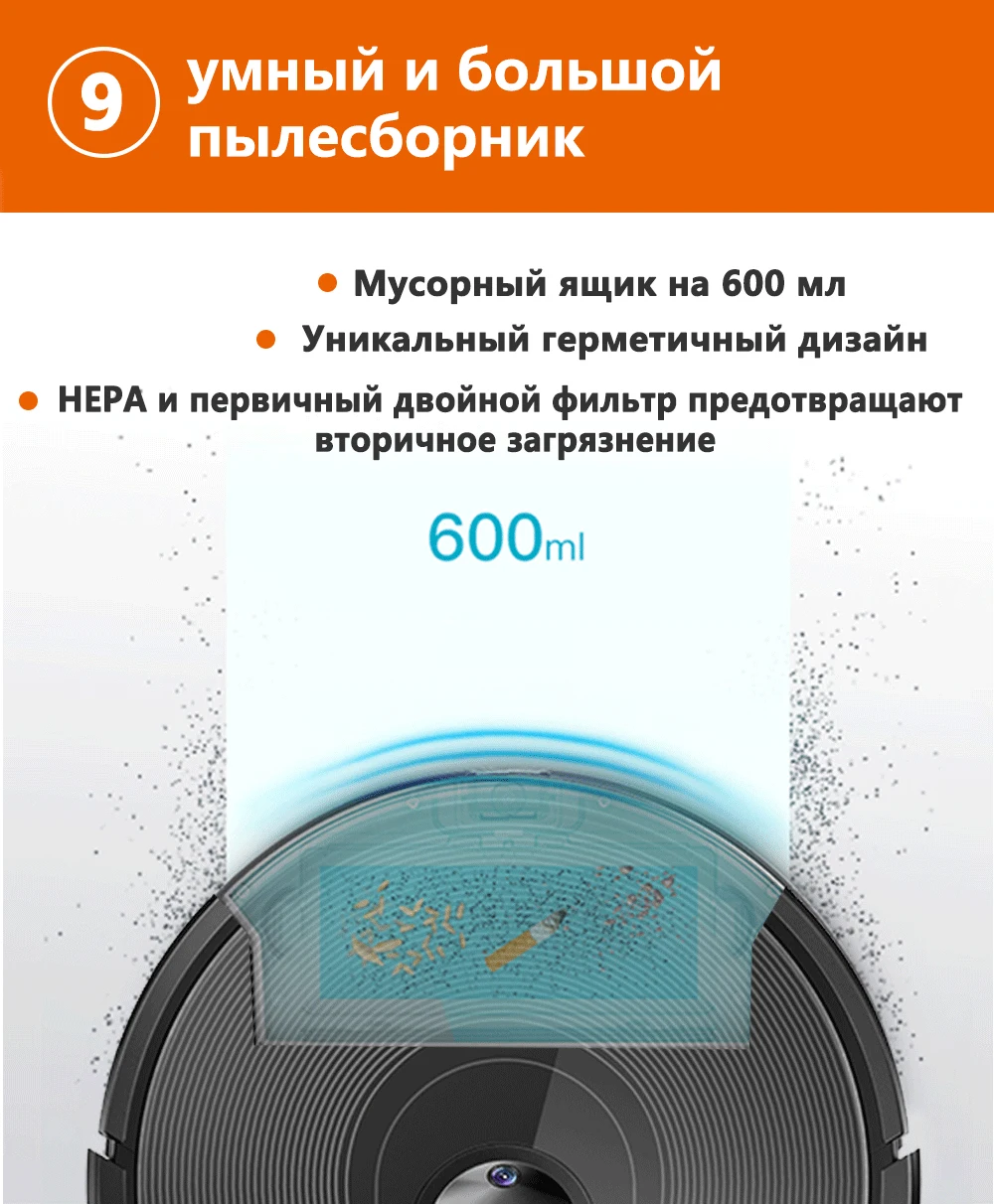 ABIR X6 робот пылесос с камерой навигации, Wi-Fi приложение контролируется, точка останова продолжить уборку, рисовать область очистки, сохранить карту