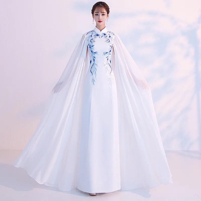 

Wedding Qipao Party Cheongsam Vintage Chinese style Womens Evening Dress Elegant Sleeveless Long Robe chinese dress qipao