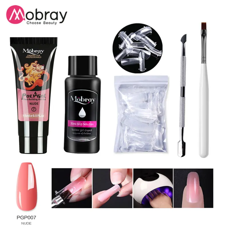 

Mobray Acrylic Gel Kit Poly Nail Gel Set Soak Off UV/LED Builder Nail Gel Kit Jelly Clear Color Finger Extension Crystal Gel