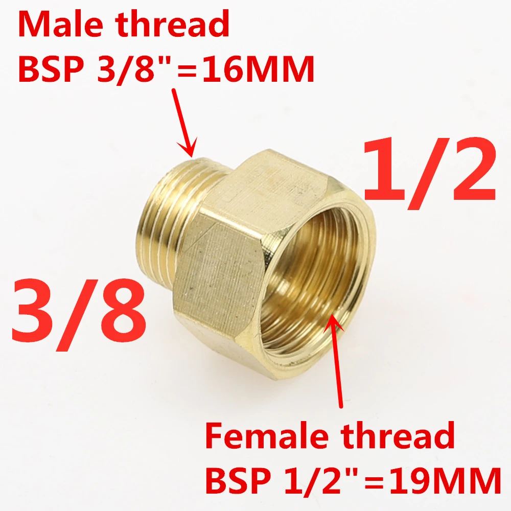 03 M x 04 F 1 шт. медный M/F 1/", 1/4", 3/", 1/2" 3/" BSP Мужской на женский резьбовой латунный адаптер муфты латунный фитинг для труб - Цвет: 03 M x 04 F
