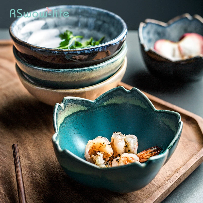 Японский стиль Творческий цветок-образный керамический небольшой вкус тарелки бытовой горячий горшок уксуса соевый соус тарелка овощные блюда