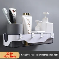 bathroom shelf adhesive wall mounted non drilling organizer display picture ledge shelf for home decorkitchen storage shelving
