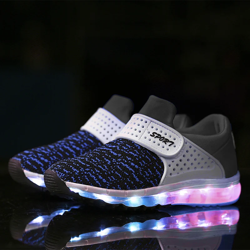 2018 Новая модная светодиодная USB светящаяся детская повседневная обувь