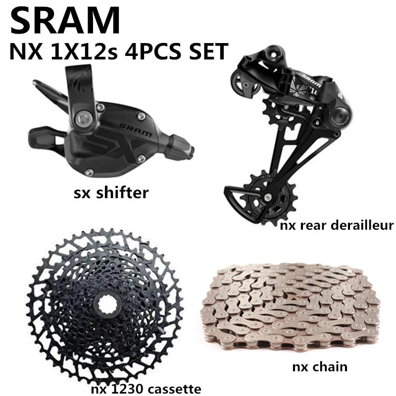 SRAM Eagle GX SX NX Gruppe 1x12S Fahrradgruppe MTB Fahrrad Schalthebel Langer Käfig Schaltwerk Kassettenkette 4-teiliges Set – Detail 3