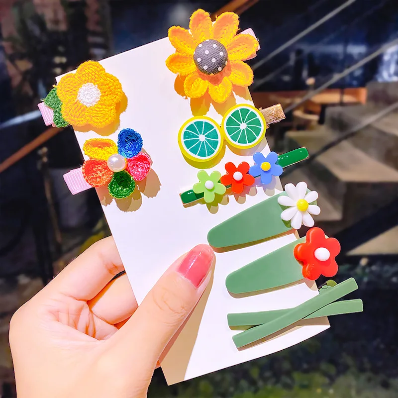 

A lot Baby Colorful SunFlower Girl Hair Clips Strawberry Sequins Hairpins Butterfly Barrettes Pins Headwear Bebes Accesorios