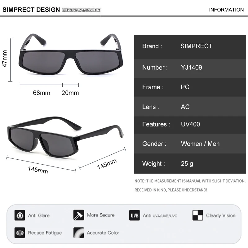 

SIMPRECT Small Square Sunglasses Women 2020 Fashion Vintage Retro Sun Glasses Luxury Brand Designer Shades For Women Oculos
