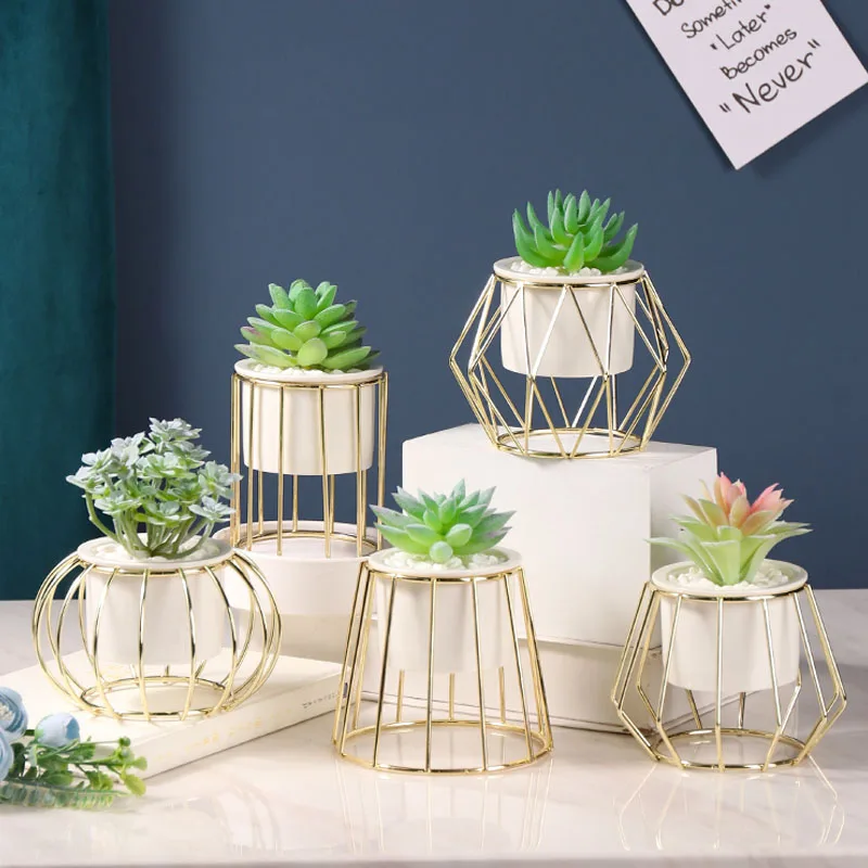 Керамический горшок для суккулентов в скандинавском стиле цветочный с