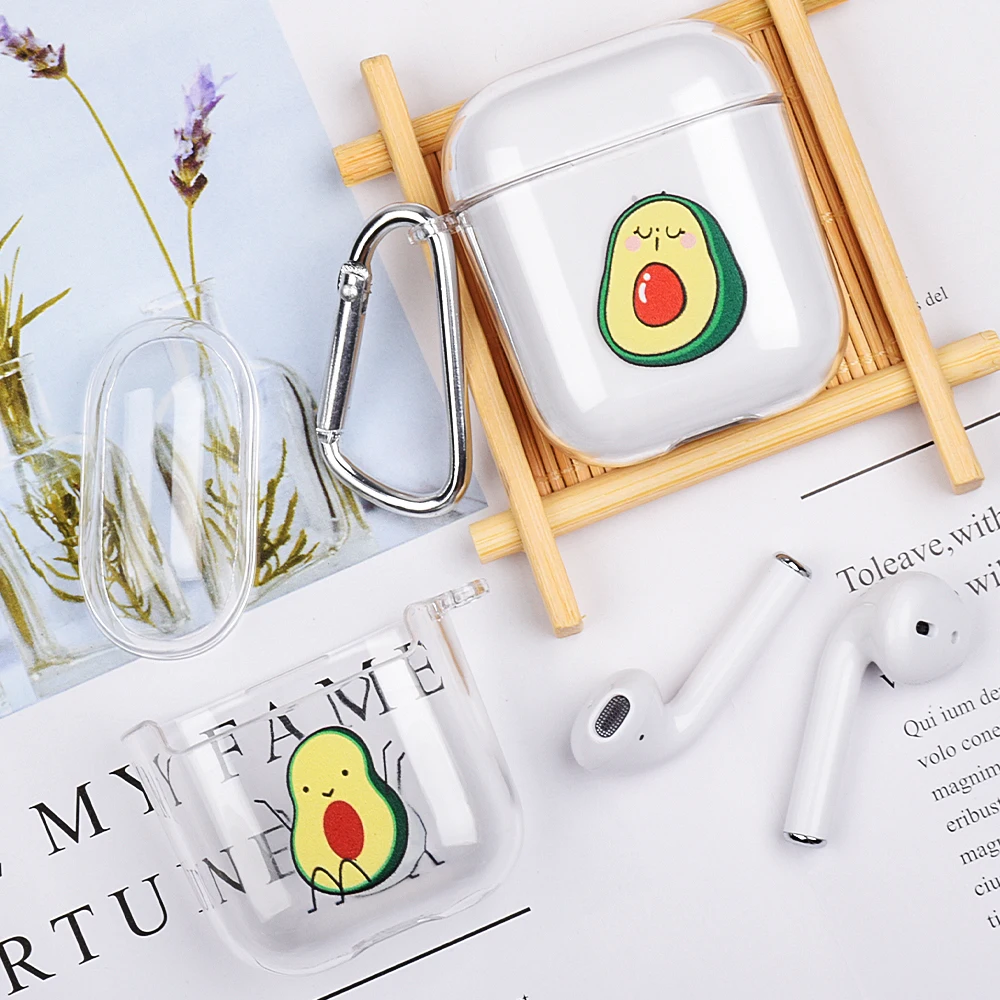 Чехол для наушников Apple Airpods 2 1 прозрачный жесткий чехол из поликарбоната футляр с