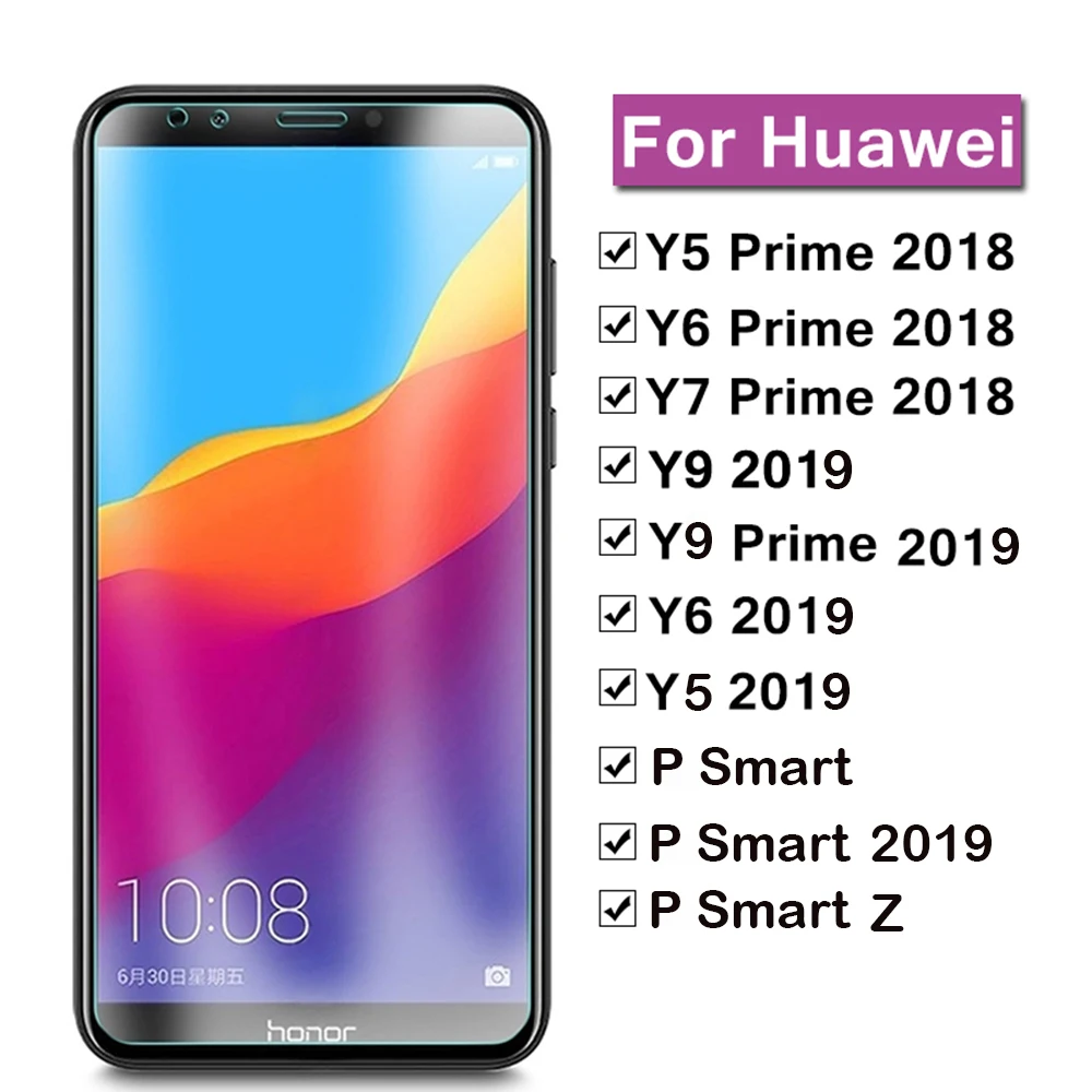 Защитное стекло для Huawei Y5 Y6 Y7 Prime 2018 y3 Защитная пленка экрана Y9 P Smart Z y6 pro 2019