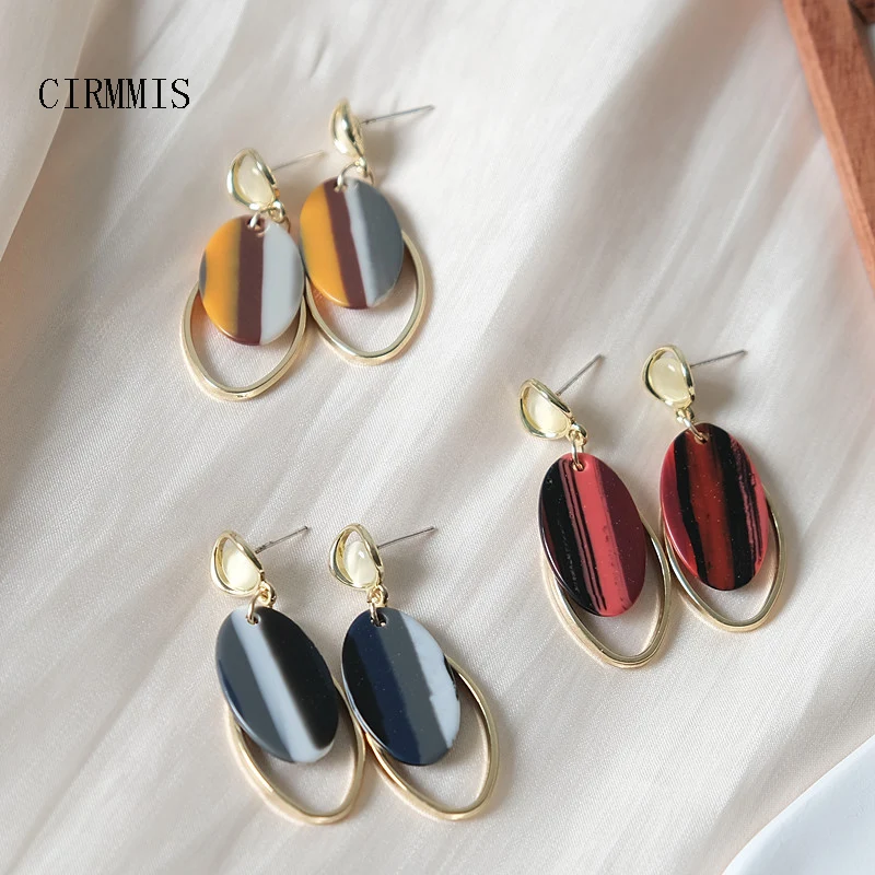 

CIRMMIS Fashion New Acrylic 14K Romantic Drop Earrings For Women Luxury Red Vintage Earring Handmade Trendy Jewelry Accessory