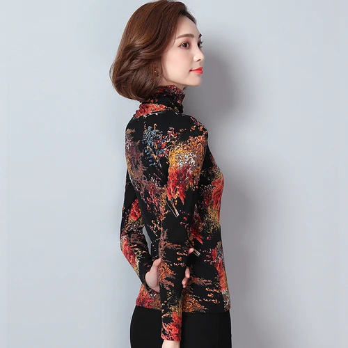 Осень 2020 новый стиль красивый рисунок дерева модный дизайн с высоким воротником