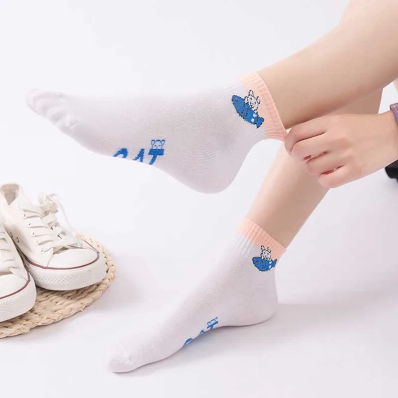 Новинка повседневные Короткие Носки с рисунком фруктов и животных удобные