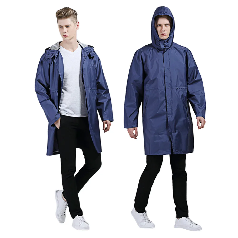 Водонепроницаемая куртка от дождя длинный дождевик с капюшоном для женщин и