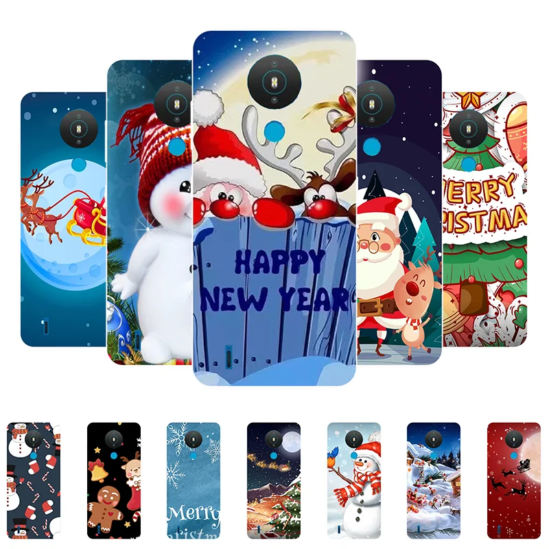 

Christmas Case For Nokia 1.4 Case Silicone Phone Cover For Nokia 1.4 Soft Bumper for Nokia1.4 2021 Back Cover Cases