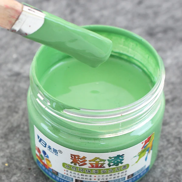 Light green Краска на водной основе, металлический лак, дерево, лак, акриловая краска, Крафт, стена, дверь, краска для дерева, 100 г, красочная краска для мебели - Цвет: Light green