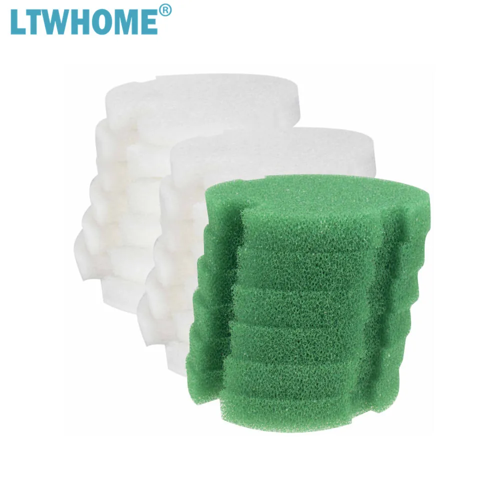 

LTWHOME Compatible Green Coarse Foam and White Filter Floss Replacement for MEGA POWER 9012 Aquarium Filter