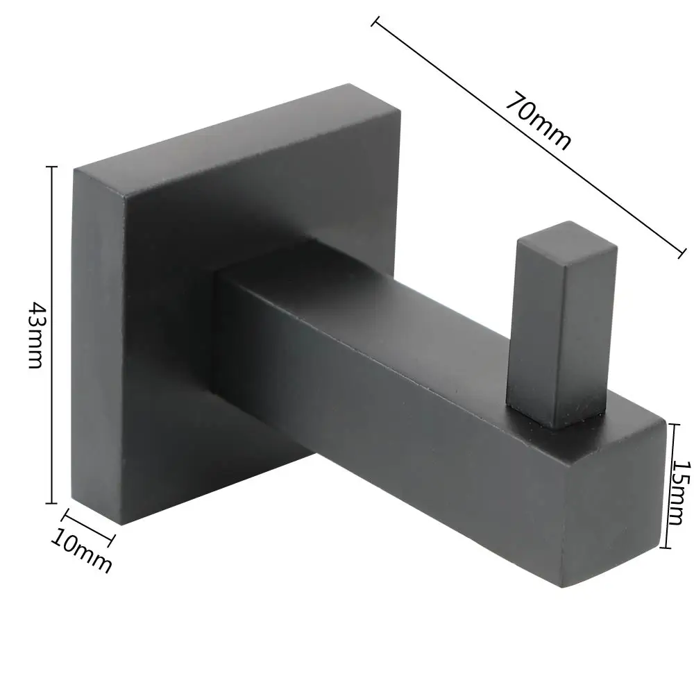 

Black Painted Hooks Stainless Steel Hat Towel Hanger Wall Mounted Single Robe Hooks for Clothes Bathroom Kitchen Hardware