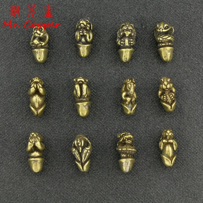 Античные медные креативные китайские 12 знаков зодиака соблазнительные