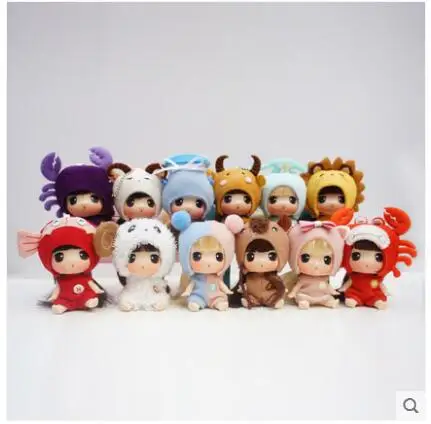 Ddung Doll 9cm Genuine Korean Twelve Constellation dress up Dolls Birthday Present |