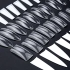 400500600 шт натуральные прозрачные французские накладные акриловые накладные ногти полностьюнаполовину покрытые накладные ногти гроб накладные ногти УФ-гель маникюр накладные ногти