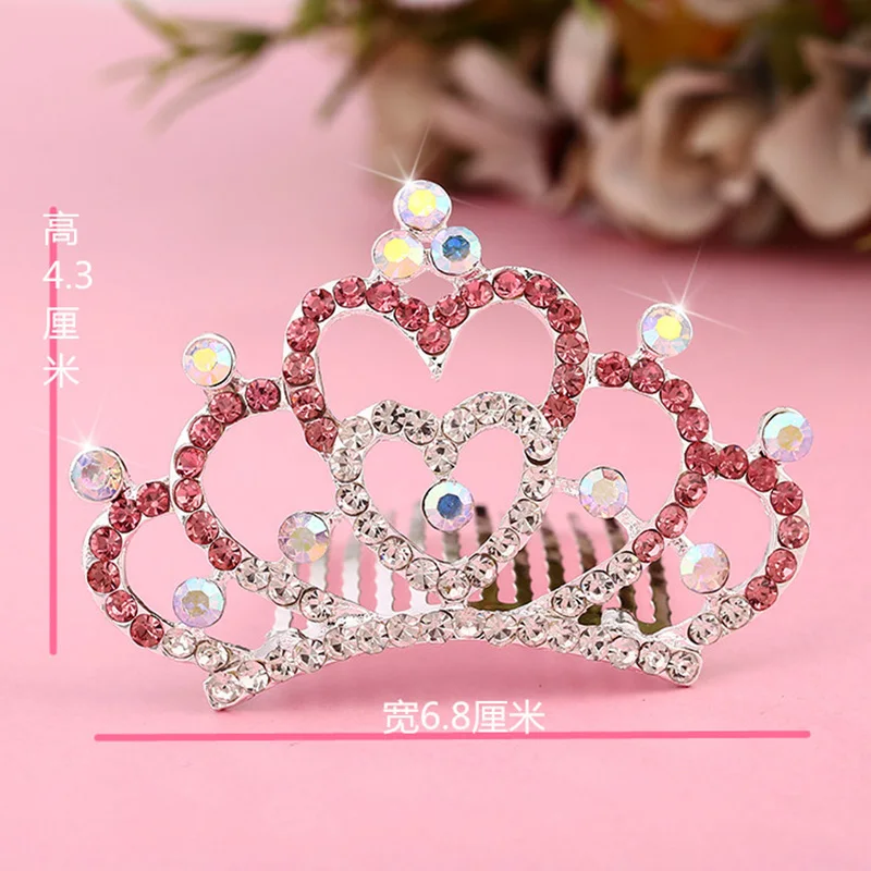 Shiny colored crown girl princess flower wedding headdress crystal hair clip hoop comb holiday gift | Украшения и аксессуары