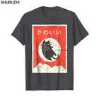 Футболка мужская с японским котом, винтажная забавная короткая футболка из хлопка с принтом каваи и аниме, sbz6062, на заказ, на лето