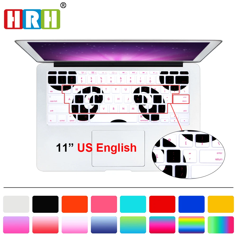 HRH тонкий модный дизайн чехол для клавиатуры силиконовая защитная пленка Macbook Air 11