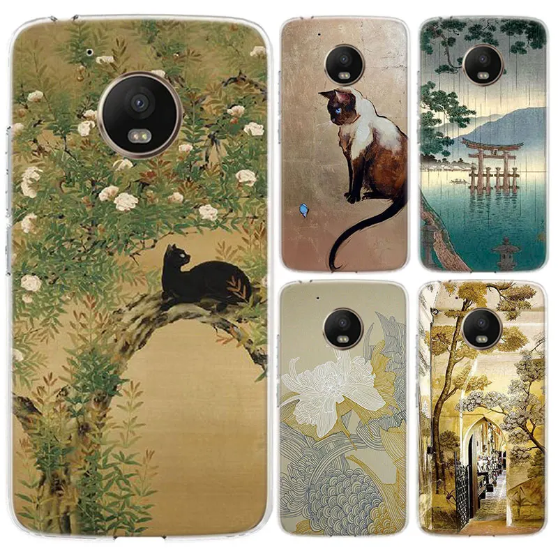 

Popular retro Chinese style Case For Motorola Moto G9 G8 G7 + Power G6 G5S Plus E5 G6 Play Transparent Silicone Cover Coque