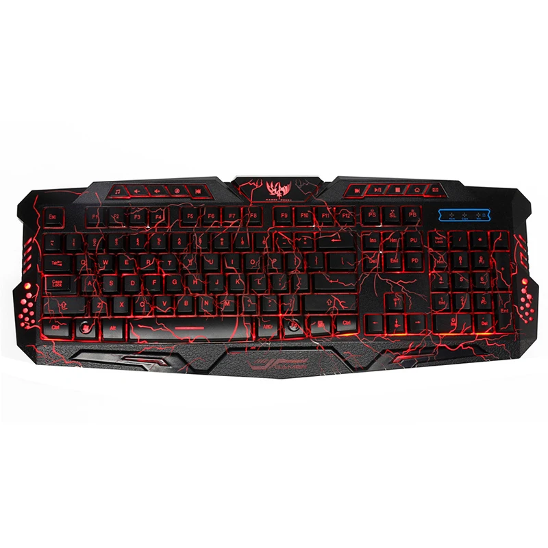 Русский + английская версия Gaming Keyboard Gamer 3 вида цветов переключаемый подсветки