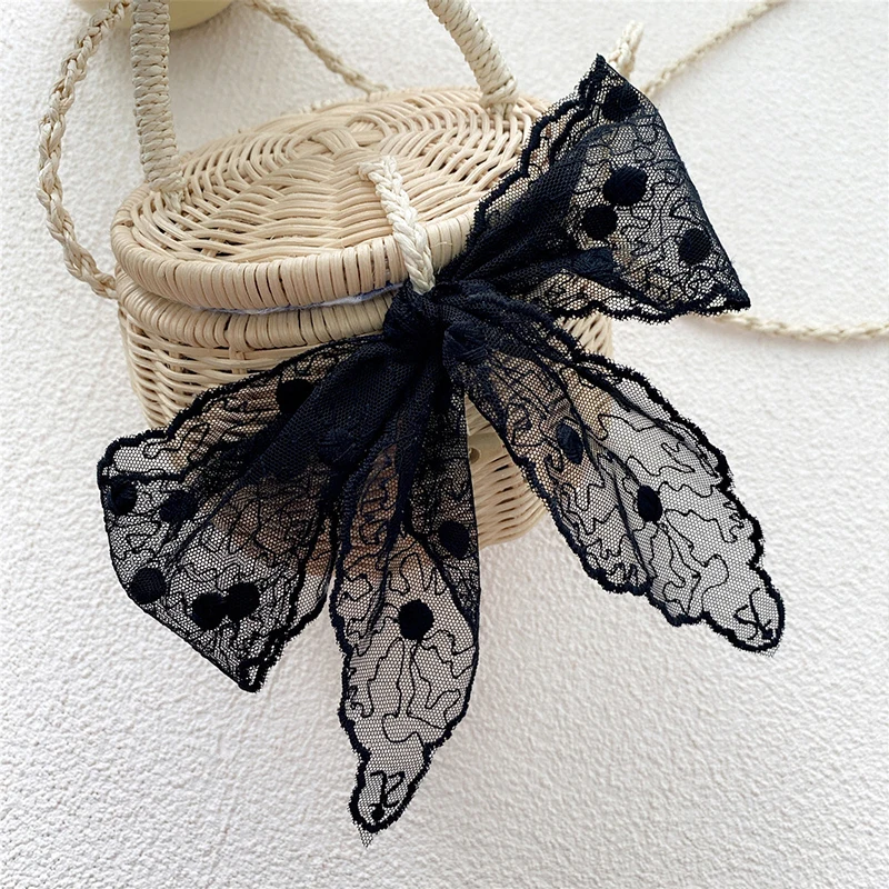 

Женская Кружевная повязка на голову, длинная романтичная Кружевная повязка для волос с бантом, ярких цветов, 2022