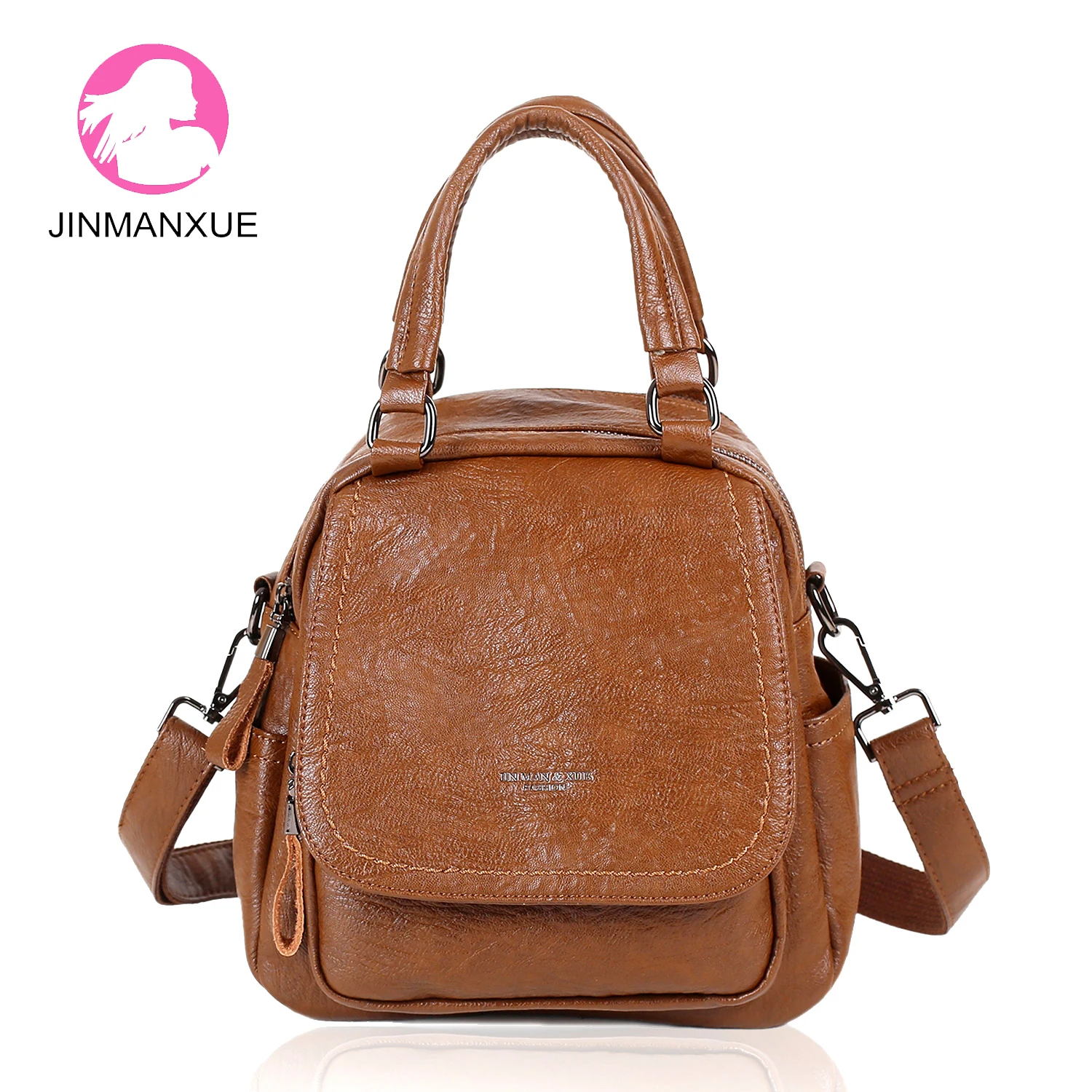 

Soft Leather Vintage Handbag Women Backpack Elegant Daily Casual Knapsack Casual Travel Bags Girl's Schoolbag Travel Outdoor Bag