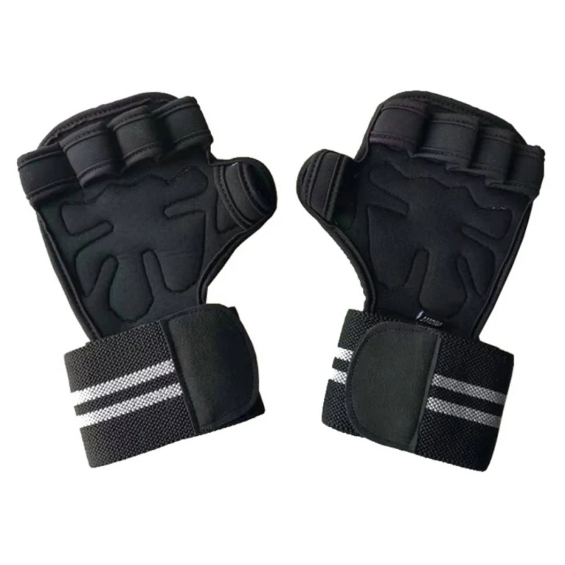Перчатки для тренировок по тяжелой атлетике с ремешками на запястье женщин и