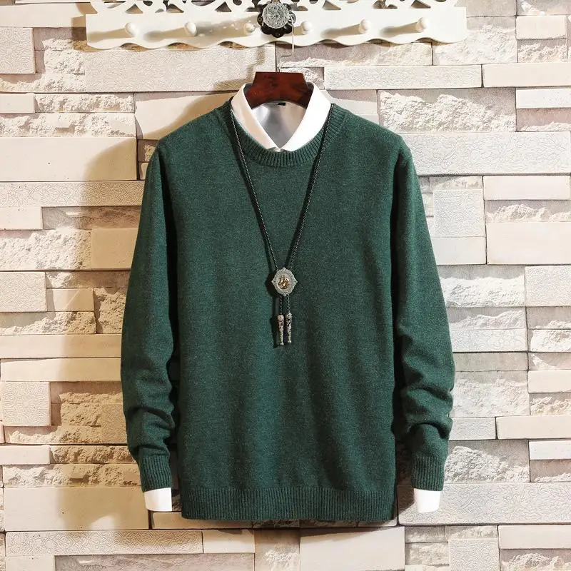 Dark green 18 цветов кашемировые свитера мужские пуловеры осенне-зимняя одежда hombre pull homme hiver man свитера trui heren roupas мужской свитер - Цвет: Dark green