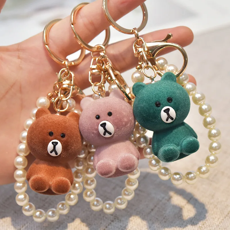 2020 Новая мода мультфильм медведь брелки Флокирование милый плюшевый мишка