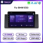 Автомобильный радиоплеер NaviFly Android 10 BT Carplay 4G LTE для BMW E53 E39 M5 1999-2003 6 ГБ + 128 Гб 8-ядерный QLED 1280*720 GPS Видео