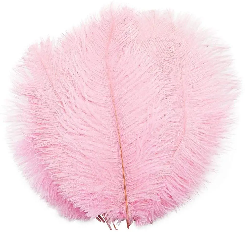 10 шт. декоративные пушистые розовые страусиные перья 15-20 см