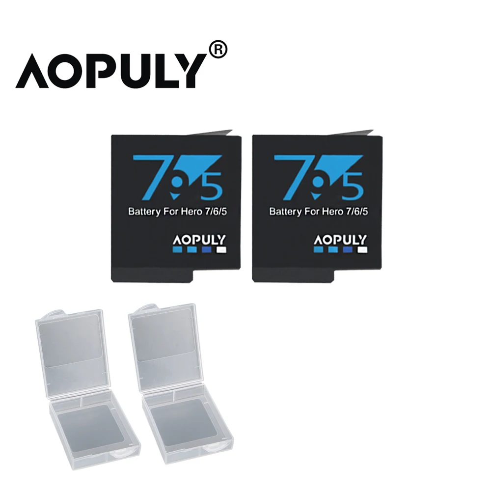 Aopuly AHDBT 501 батарея для GoPro Hero5 Hero6 Hero7 Black Bateria Go Pro Hero 5 6 7 8 Hero8 аксессуары