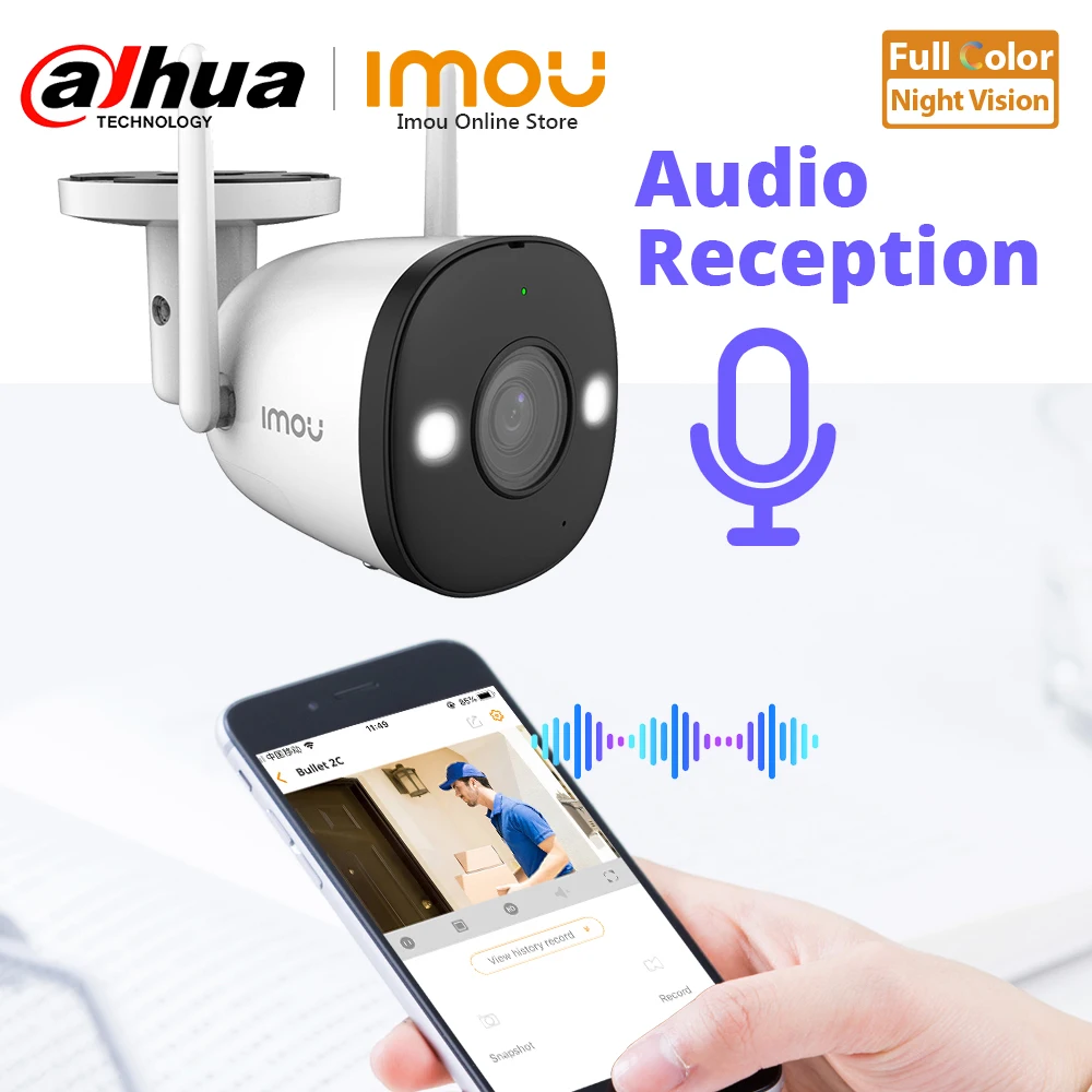 dahua ip camera wifi outdoor full color night vision built in spotlight audio recording onvif soft ap mode p2p surveillance cam free global shipping