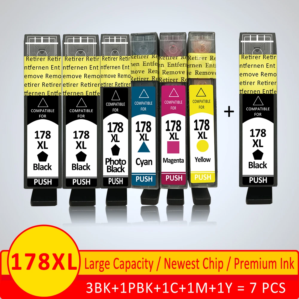 Черный чернильный картридж Xiangyu совместимый с HP 178 178XL 5510 5511 5512 5514 5515 5520 6510 6512 6515 6520