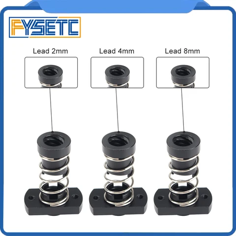 Гайки POM для 3D принтера T8 для Ender 3 ender 3 pro Lead 2 мм/4 мм/8 мм Acme, резьбовой стержень, устранение зазора, пружина, DIY аксессуары