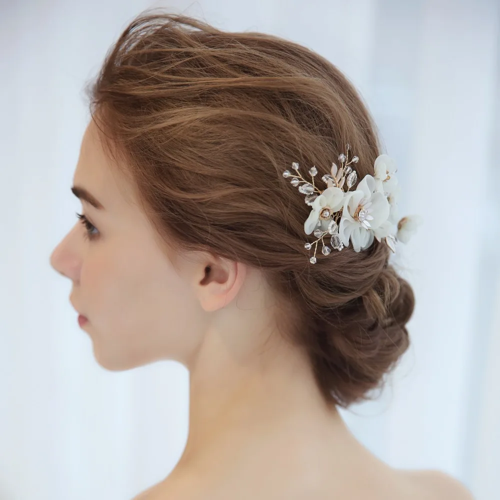 Гребень для волос с цветами из пряжи невесты свадебные аксессуары гребень