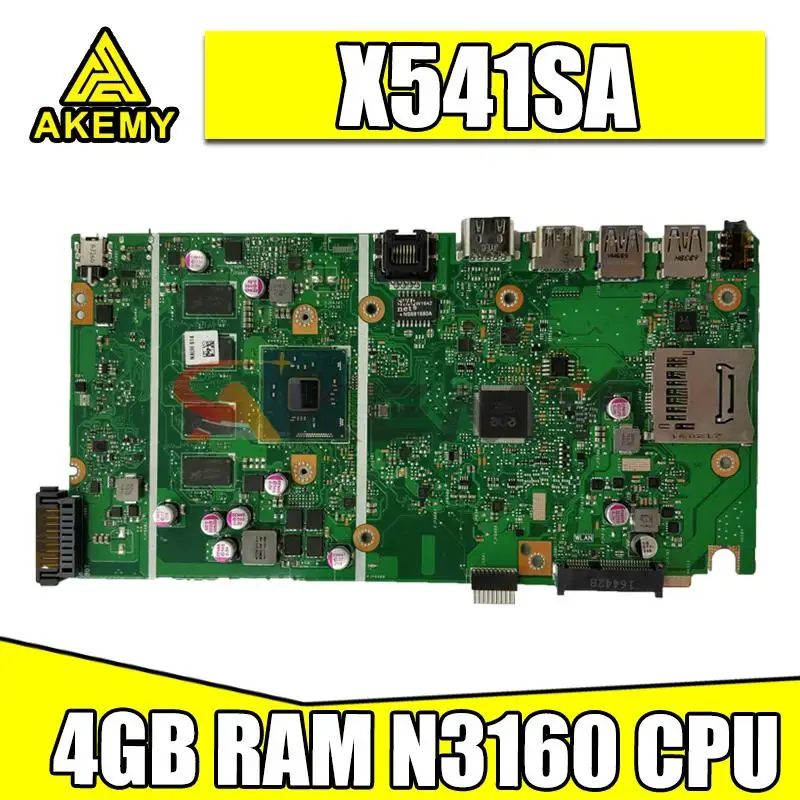 

X541SA Motherboard For ASUS X541SA F541S Laptop Motherboard X541SA Mainboard REV2.0 4GB RAM N3160 CPU original Test