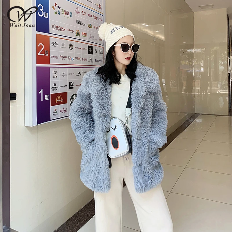 

Winter faux fox fur coat women winter coat thick warm female luxurious plush coat ladies lapel faux fur jacket teddy coat WJ451