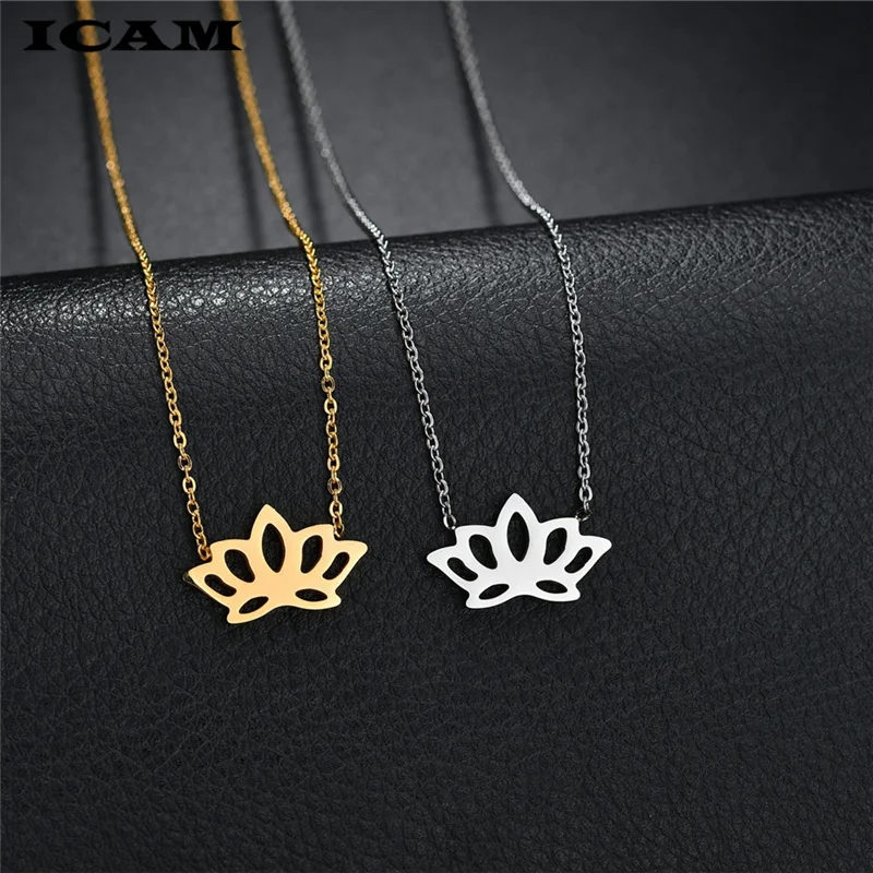 ICAM новое ожерелье в форме лотоса для йоги женские ювелирные изделия из
