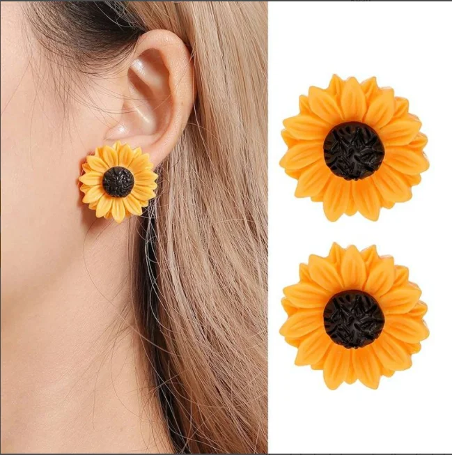 

200pcs/lot Wholesale Factory Price Sunflower Earrings