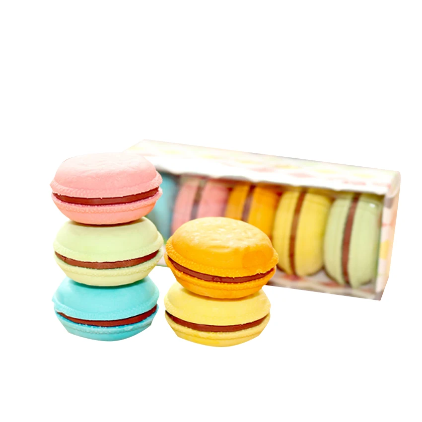 

5pcs/pack Cartoon Candy Color Macaron Eraser Cute Stationery Student Supplies Special Children Gifts
