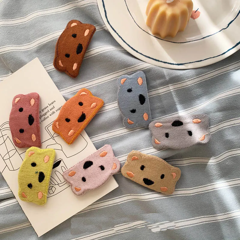 Милый медведь заколка для волос Детская Конфета цветная шпилька девушки