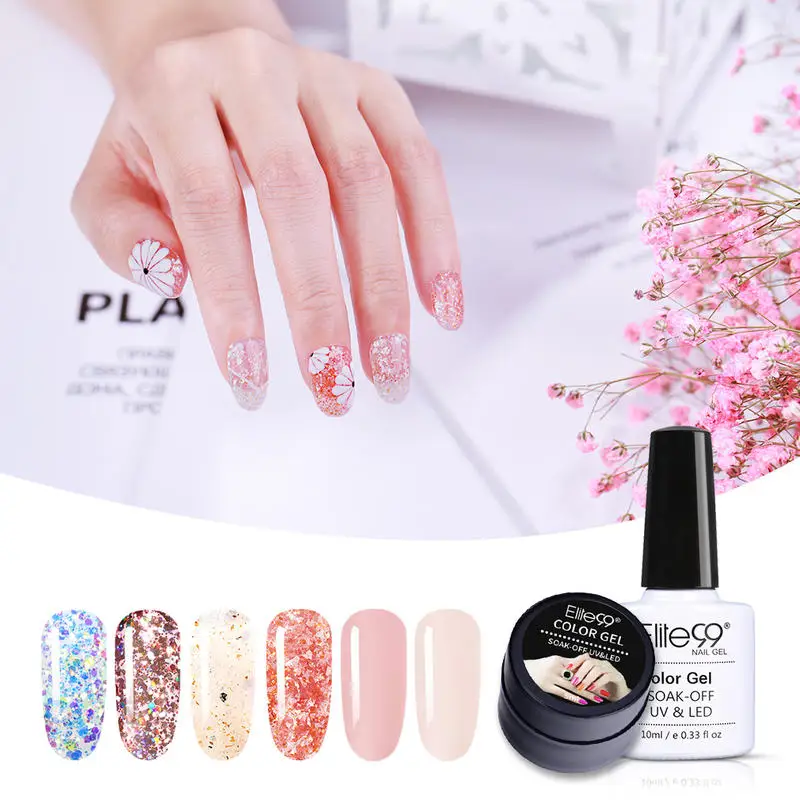 Набор блестящих гель лаков Elite99 6 шт./лот набор для дизайна ногтей